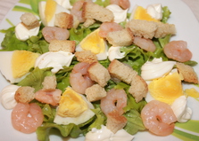 Легкий салат с креветками (пошаговый фото рецепт)