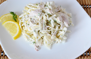 Салат с курицей и свежей капустой (пошаговый фото рецепт)