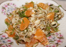 Салат из ростков сои с мандаринами (пошаговый фото рецепт)
