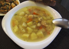 Суп с мясом криля и кукурузой (пошаговый фото рецепт)