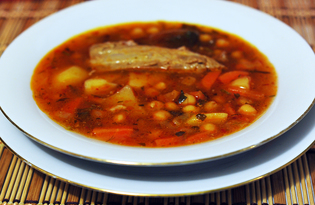 Испанский суп с нутом «Косидо» (пошаговый фото рецепт)