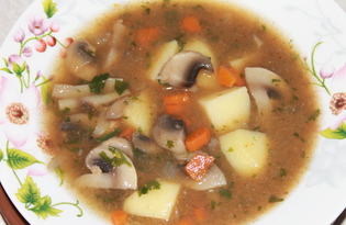 Густой суп из шампиньонов (пошаговый фото рецепт)