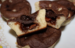Кексы с шоколадом внутри (пошаговый фото рецепт)