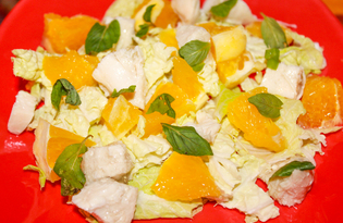 Витаминный салат с апельсинами и мятой (пошаговый фото рецепт)