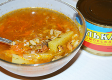 Суп из кильки в томатном соусе с рисом (пошаговый фото рецепт)