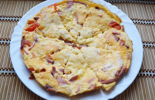 Пицца - омлет с колбасой (пошаговый фото рецепт)
