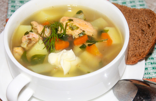 Суп с красной рыбой и стручковой фасолью (пошаговый фото рецепт)