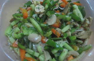 Салат из овощей и шампиньонов (пошаговый фото рецепт)