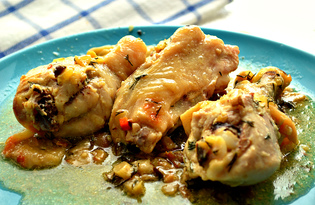 Курица с жареными грибами в рукаве (пошаговый фото рецепт)