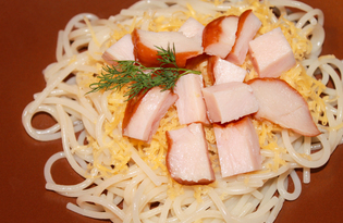Спагетти с сыром и балыком (пошаговый фото рецепт)