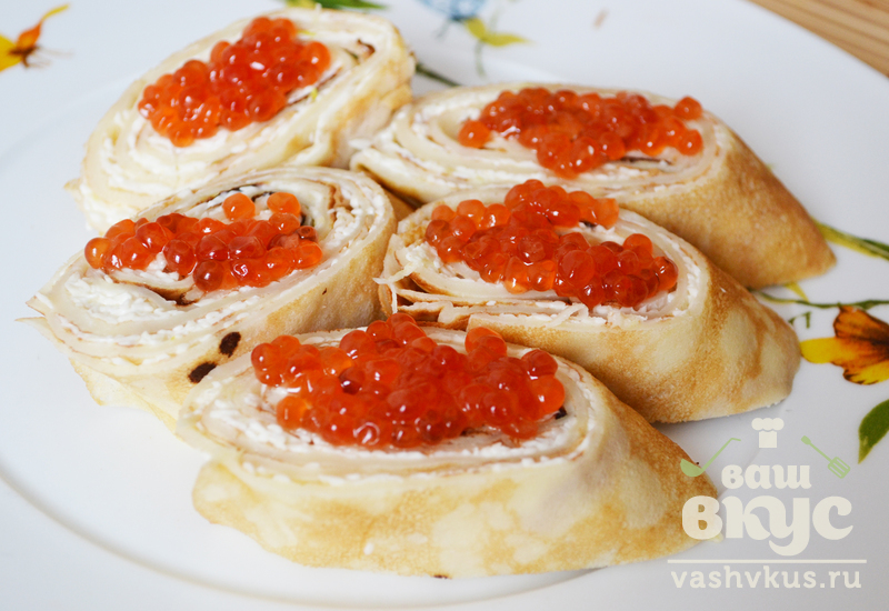 Блинчики с икрой и сыром - пошаговый рецепт с фото на paraskevat.ru