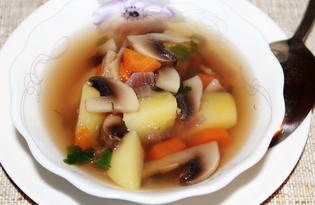 Грибной суп с петрушкой (пошаговый фото рецепт)