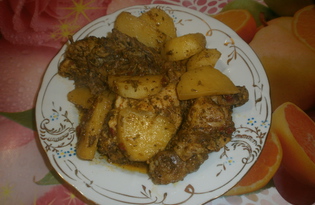Куриные окорочка и картофель запеченные с кефиром (пошаговый фото рецепт)