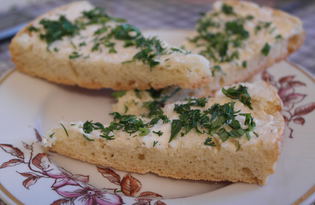 Бутерброд из домашнего хлеба с плавленным сыром (пошаговый фото рецепт)