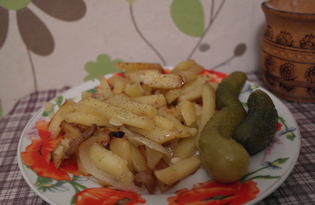 Картофель с салом и чесноком (пошаговый фото рецепт)