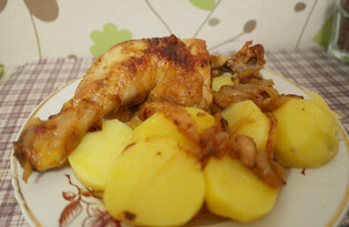 Куриные бедра с луком (пошаговый фото рецепт)