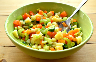Постный картофельный салат с сельдереем (пошаговый фото рецепт)