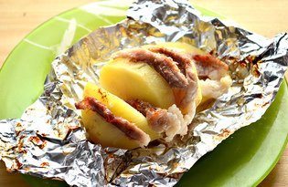 Картофель, запеченный с беконом (пошаговый фото рецепт)