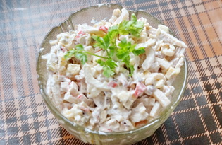 Салат с морепродуктами и сыром (пошаговый фото рецепт)
