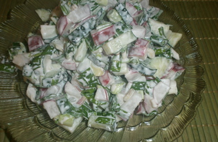 Салат с редиской «Весенний блюз» (пошаговый фото рецепт)