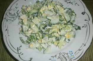 Салат с огурцом и капустой «Весенняя нежность» (пошаговый фото рецепт)