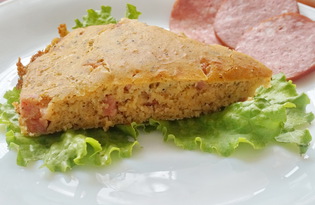 Пирог с сыром и колбасой (пошаговый фото рецепт)