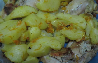 Картофель с курицей в мультиварке (пошаговый фото рецепт)