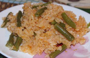 Рис со стручковой фасолью в мультиварке (пошаговый фото рецепт)