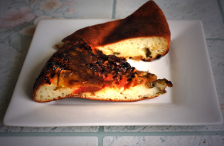 Дрожжевой наливной пирог из тыквы и помидоров (пошаговый фото рецепт)