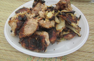 Пряный свиной шашлык (пошаговый фото рецепт)