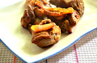 Шашлык из свинины с помидорами и луком на сковороде (пошаговый фото рецепт)