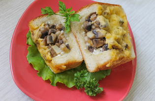 Жульен с грибами в хлебе (пошаговый фото рецепт)