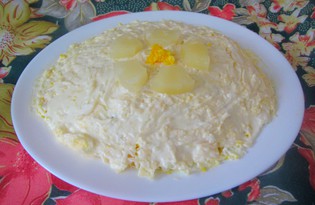 Салат с курицей и ананасами "Нежность" (пошаговый фото рецепт)