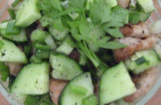 Салат со свининой и огурцом (пошаговый фото рецепт)