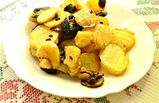 Молодой картофель с шампиньонами (пошаговый фото рецепт)