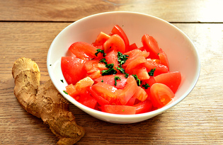 Салат с помидорами и имбирем (пошаговый фото рецепт)