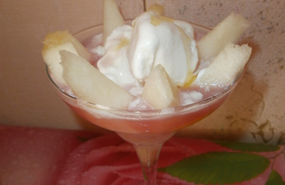 Мороженое с дыней и клубничной настойкой (пошаговый фото рецепт)