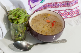 Суп с эдамаме (молодой соей) (пошаговый фото рецепт)