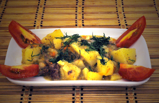 Картофель с кабачком и тушенкой (пошаговый фото рецепт)