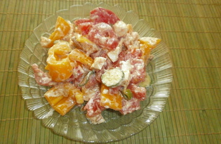 Салат с брынзой и огурцом «Дольче Вита» (пошаговый фото рецепт)