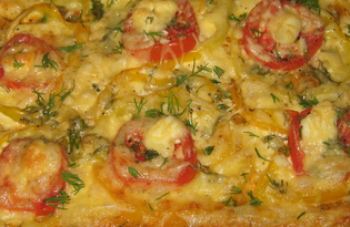 Пицца из слоеного теста с сыром (пошаговый фото рецепт)