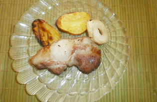 Картофель с салом и луком на гриле (пошаговый фото рецепт)