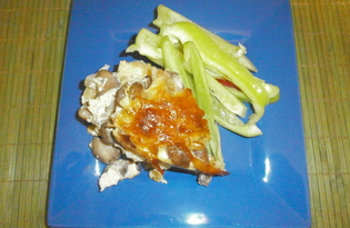 Запеканка из тертого картофеля с чесноком, сыром и грибами (пошаговый фото рецепт)
