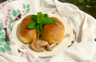 Пирожки с шампиньонами и фасолью (пошаговый фото рецепт)