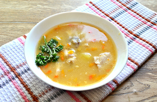 Простой гороховый суп с курицей (пошаговый фото рецепт)