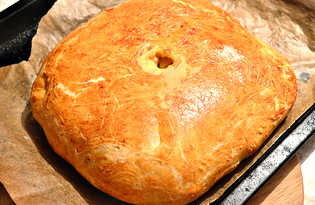 Пирог с яблочной начинкой (пошаговый фото рецепт)