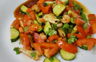 Салат с морским коктейлем и овощами (пошаговый фото рецепт)