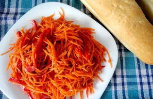 Морковь по-корейски с болгарским перцем (пошаговый фото рецепт)