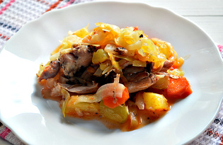 Овощное рагу с домашней куриной тушенкой (пошаговый фото рецепт)