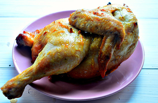Цыпленок, запеченный в фольге (пошаговый фото рецепт)